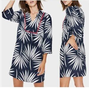 Boden Linen Evangeline Print Tunic Dress 3/4 Sleeves Size 14